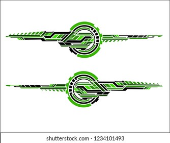 Vinyls sticker set Decals for Car truck mini bus modify Motorcycle. Racing Vehicle Graphics kit isolated vector design race Elegant stripes modern theme technology background for wrap