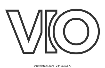 VIO logo design template with strong and modern bold text. Initial based vector logotype featuring simple and minimal typography. Trendy company identity ideal for businesses brand presence.