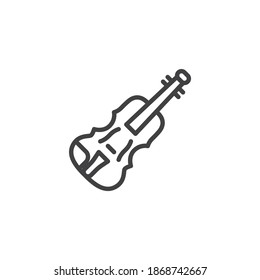 Viola, double bass line icon. linear style sign for mobile concept and web design. Cello, violin musical instrument outline vector icon. Symbol, logo illustration. Vector graphics