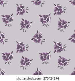 Viola flower seamless pattern, vector eps 8