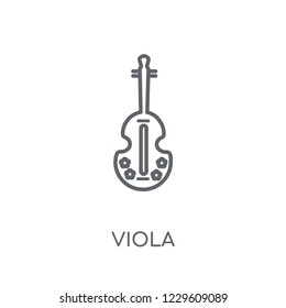 Viola linear icon. Modern outline Viola logo concept on white background from Music collection. Suitable for use on web apps, mobile apps and print media.