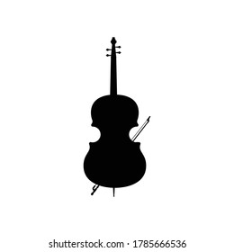 Viola music instrument silhouette vector on white background