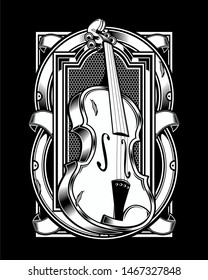 viola Musical Instrument String.vector hand drawing