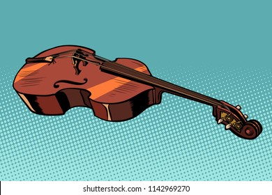 viola musical instrument. Violin or cello. Pop art retro vector illustration kitsch vintage