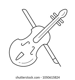 Viola vector line icon isolated on white background. Viola line icon for infographic, website or app. Icon designed on a grid system.