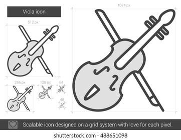 Viola vector line icon isolated on white background. Viola line icon for infographic, website or app. Scalable icon designed on a grid system.