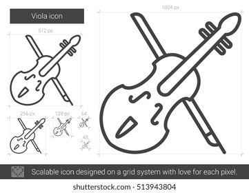 Viola vector line icon isolated on white background. Viola line icon for infographic, website or app. Scalable icon designed on a grid system.
