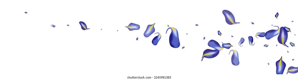 Violaceous Foliage Nature Vector White Panoramic Background Illustration. Swirl Leaf Brochure. Violet Leaves Organic Design. Iris Spring Border.