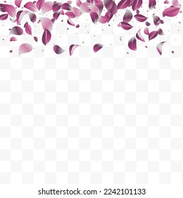 Violaceous Leaf Ecology Vector White Transparent Background Design. Motion Solar Plant. Lilac Leaves Transparent Brochure. Foliage Realistic Banner.