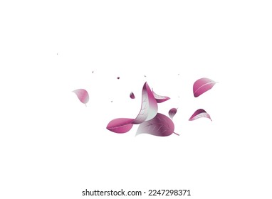 Violaceous Leaf Tea Vector White Background Plant. Fresh Solar Template. Forest Foliage Wind Banner. Leaves Abstract Concept.