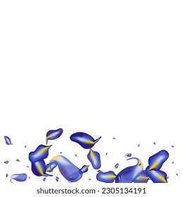 Violaceous Leaves Fresh Vector White Background Pattern. Nature Foliage Poster. Lilac Leaf Abstract Illustration. Iris Fly Brochure.