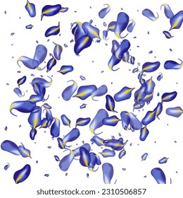 Violaceous Leaves Nature Vector White Background Illustration. Blur Iris Poster. Violet Leaf Fresh Border. Foliage Swirl Branch.