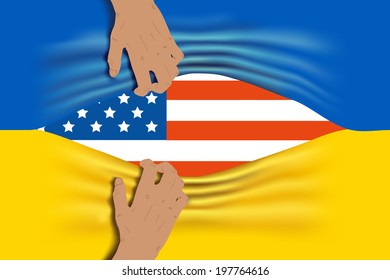 violation of human rights in ukraine. vector illustration. american war in the ukraine