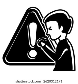 Ícone de violação representado pelo estilo de ponto de exclamação Preenchido com preto.