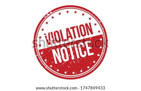 Violation Notice Rubber Stamp. Red Violation Notice Rubber Grunge Stamp Seal Vector Illustration - Vector
