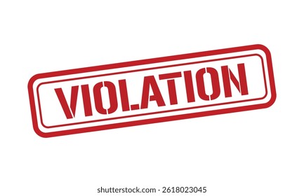 VIOLATION red stamp text vector, rubber stamp