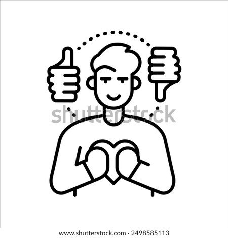 Violation of self-esteem line color icon. Sign for web page, mobile app, button, logo. Vector isolated button. Editable stroke.