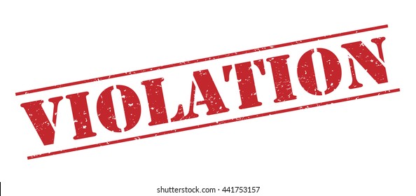 violation vector stamp on white background