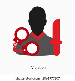 Violation or Victim Icon Concept