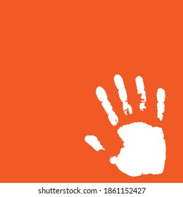 Violence against women sign with hand print #OrangetheWorld
