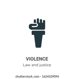 Violence glyph icon vector on white background. Flat vector violence icon symbol sign from modern law and justice collection for mobile concept and web apps design.