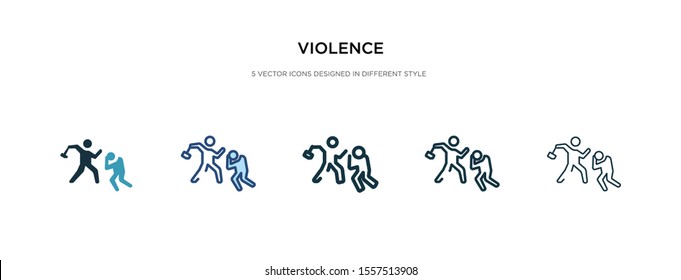 violence icon in different style vector illustration. two colored and black violence vector icons designed in filled, outline, line and stroke style can be used for web, mobile, ui