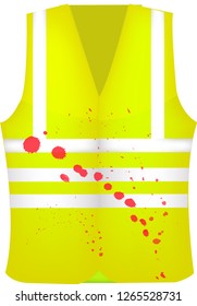 Violence on french gilets jaunes (yellow vests), vector illustration