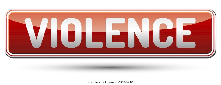 Violence - red banner with shadow