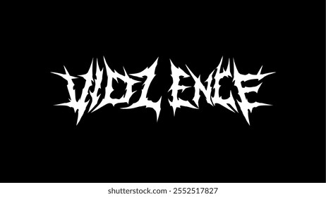 Violence, vector typography design with sharp symmetrical shapes. Suitable for clothing t-shirt print designs