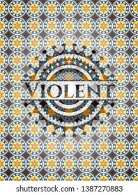 Violent arabesque style badge. arabic decoration.