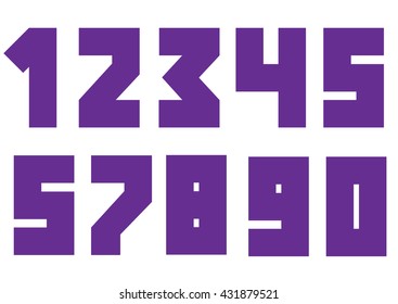 Violent bold numbers. Creative numbers, Vector illustration