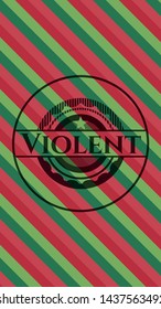 Violent christmas style emblem. Vector Illustration. Detailed.