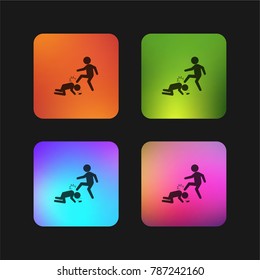 Violent criminal four color gradient app icon design