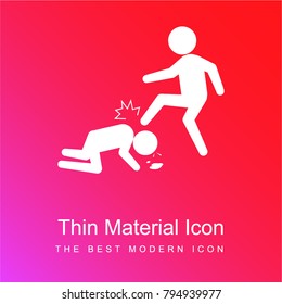 Violent criminal red and pink gradient material white icon minimal design