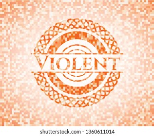 Violent orange mosaic emblem