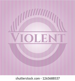 Violent pink emblem. Retro