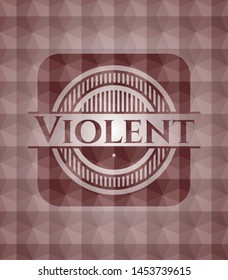 Violent red geometric badge. Seamless.