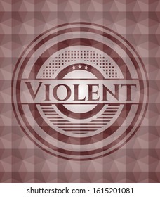 Violent red seamless badge with geometric pattern.