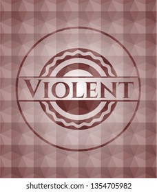 Violent red seamless geometric emblem.
