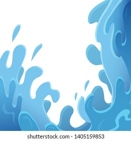 Violent sea waves. Streams of water. Storm. Vector splash illustration for articles, banners, covers and your design.
