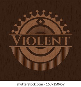 Violent wood emblem. Vector Illustration.