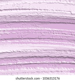 violet 3D stripes pattern with irregular curved embossed horizontal strokes in different shades and width, vector illustration