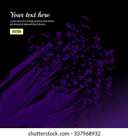 Violet abstract background with boom. Vector dark cover