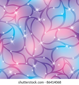 violet abstract background with sparks and floral ornate