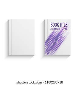 Violet abstract book cover design template, stock vector
