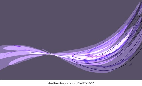 Violet abstract bright magical cosmic bright light-shining texture background of strips, energetic lines, threads intertwined and copy space. Vector illustration.