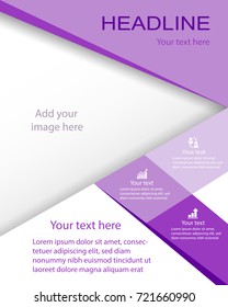 Violet abstract business brochure template. Vector illustration