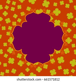 Violet Abstract Clover Mandala Print.
