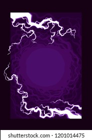 Violet abstract gradient lightning and circle. Vector background.