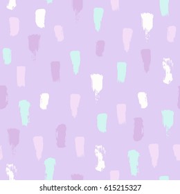 Violet abstract seamless pattern. Paint brush strokes background. Vector illustration